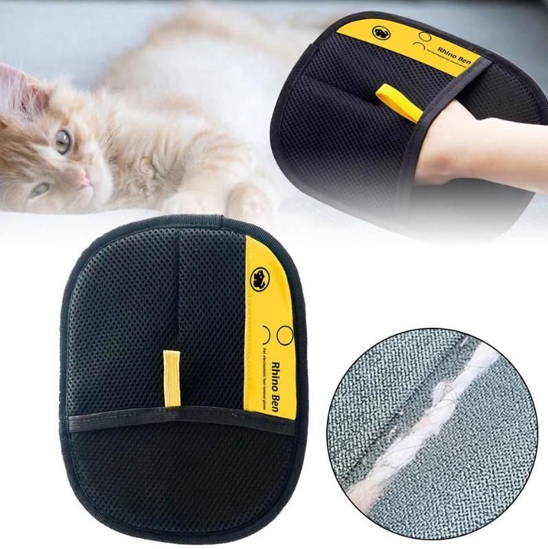 Pet Hair Removal Gloves - Double Sided Grooming Gloves for Dogs & Cats | Gentle Deshedding Tool