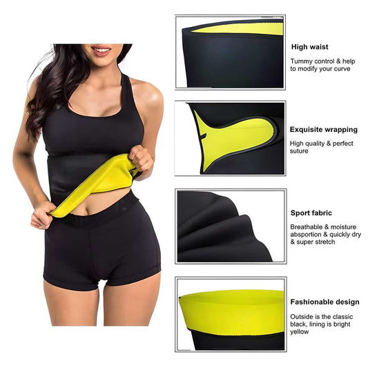 Hot Body Shaper Sweat Belt - Tummy Trimmer Slimming Belt for Men & Women | Non-Tearable Waist Trainer